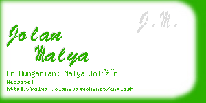 jolan malya business card